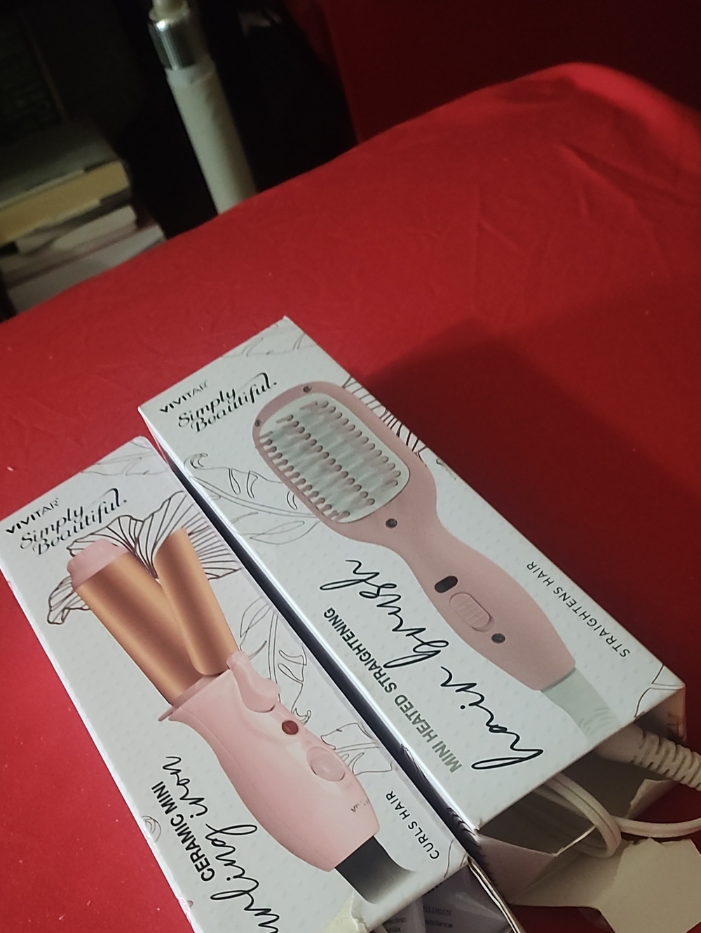 Simply Be Pink 2-in-1 Heated Hair Styler Brush & Ceramic Curler